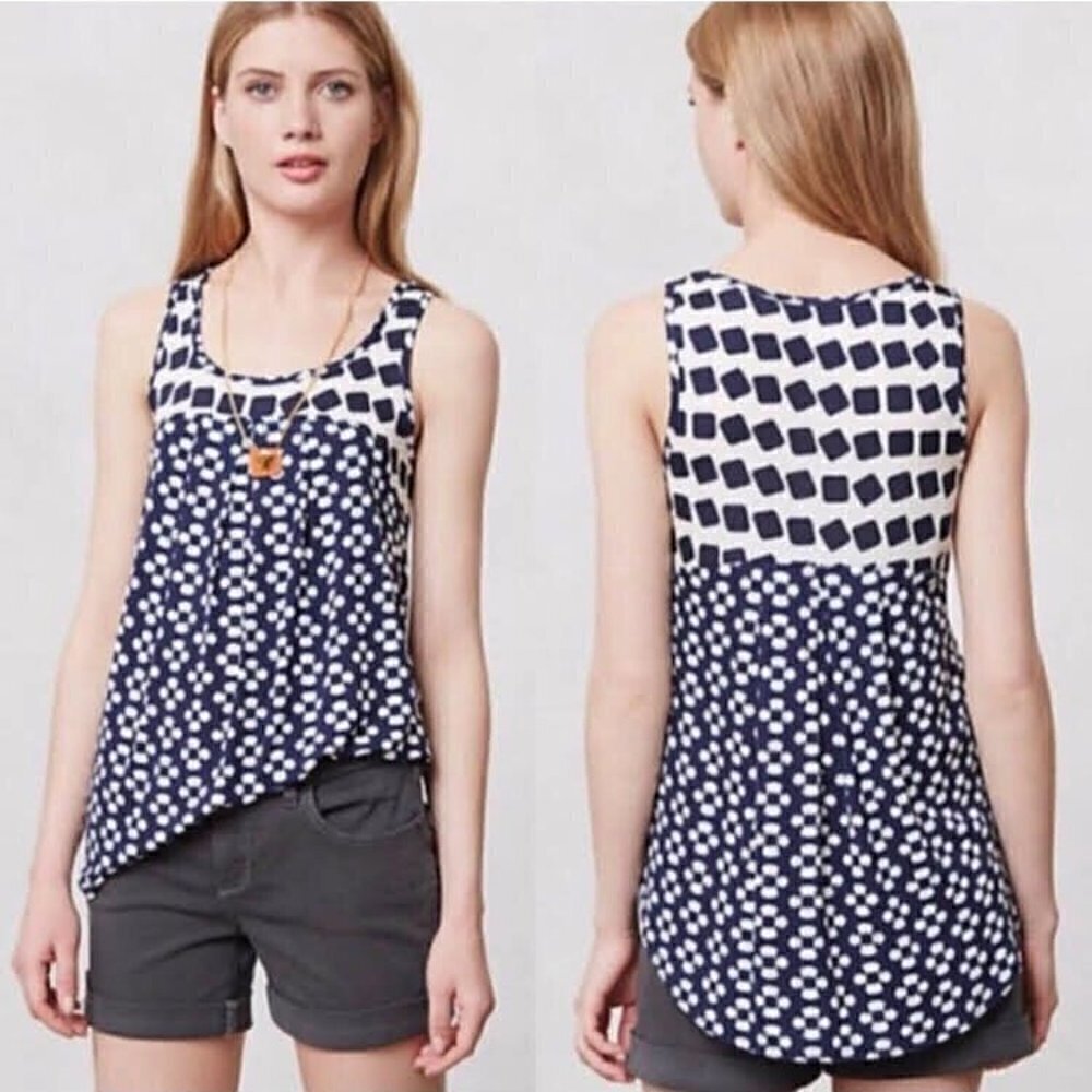 Tank Top Geometric Print Oversized Fit Summer Boho Weston Wear  XS